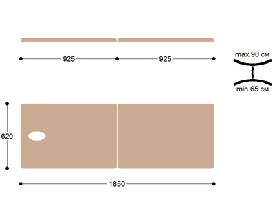 Складной массажный стол 185х62 см
