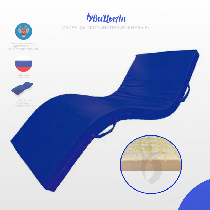 Матрац противопролежневый (с гелевой вставкой) №2"ТК1/1(размер в описании)